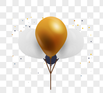 精美金色白色生日气球高清图片