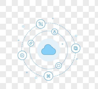 云端数据服务元素高清图片