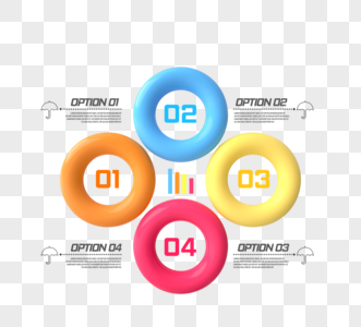 3d色圈业务信息图表概念高清图片