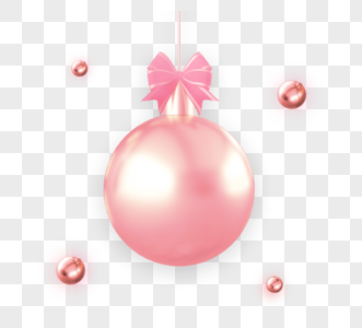 粉色金属球吊饰节日元素图片