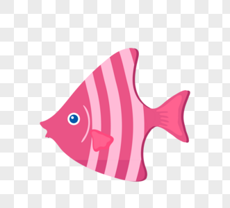 粉色热带卡通手绘深水鱼高清图片