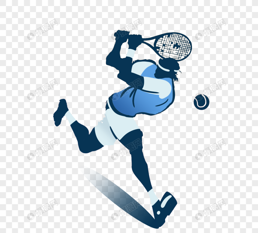 网球运动挥拍运动员插图元素图片