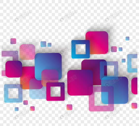 方形几何蓝色紫色实心边框图片