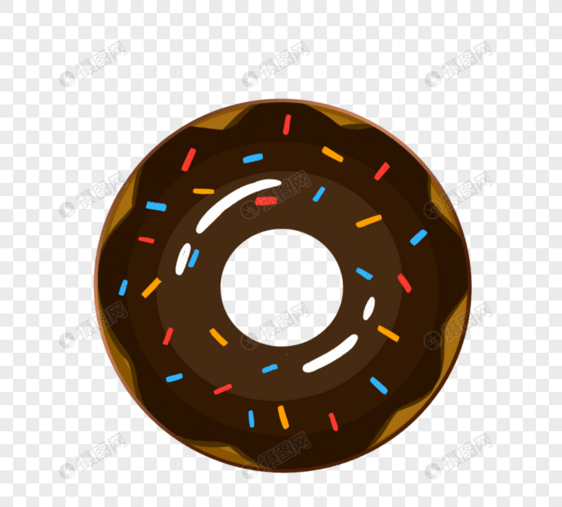 彩色甜甜圈美食卡通徽章元素图片