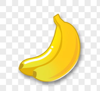 水果美食卡通徽章黄色香蕉图片