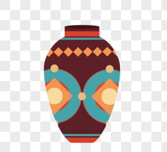 波西米亚印第安陶罐制品高清图片