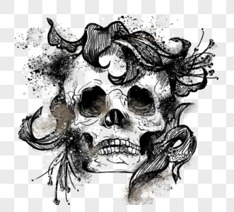 烟头骷髅头图片