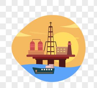 海上开采石油平台图片