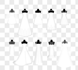 简约白色婚纱服饰图片