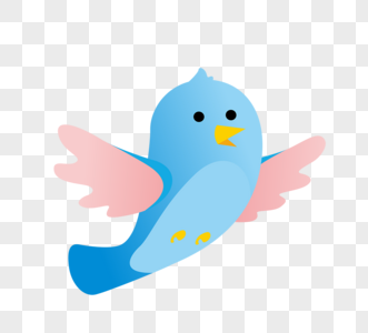 卡通蓝色飞翔小鸟图片素材