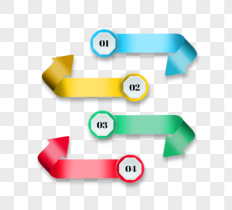 商务风格箭头折纸图表信息标签图片
