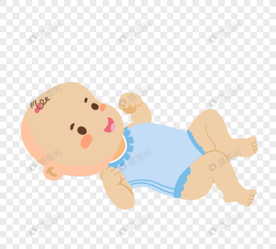 可爱卡通躺着玩耍婴儿图片