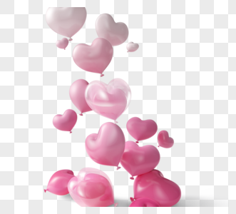 立体粉色渐变气球元素图片