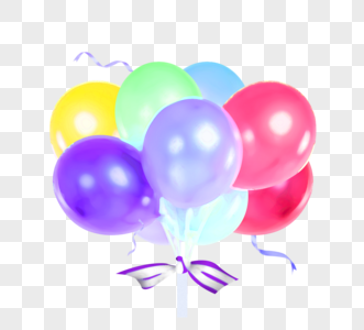 彩色立体生日派对气球高清图片