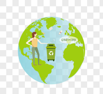 绿色地球日环保拒绝垃圾元素图片