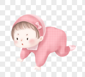 卡通婴儿爬行图片