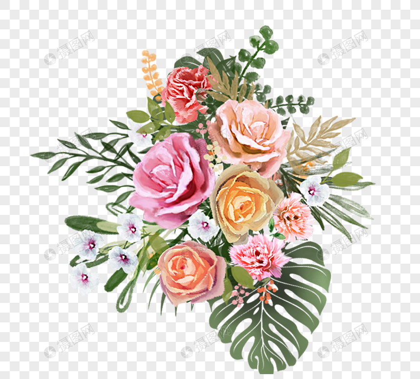花卉花簇植物手绘元素元素素材下载 正版素材 摄图网 花卉花簇植物手绘元素元素素材下载 正版素材 摄图网