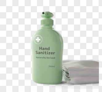 绿色3d洗手液元素图片