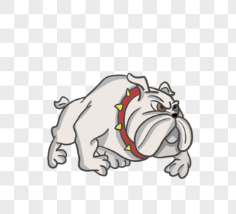 英国斗牛犬手绘卡通图片素材