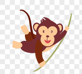 猴子爬藤蔓图片