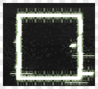 时尚故障风格霓虹灯效果正方形边框设计图片