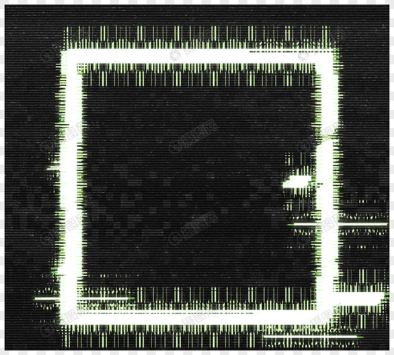 时尚故障风格霓虹灯效果正方形边框设计图片