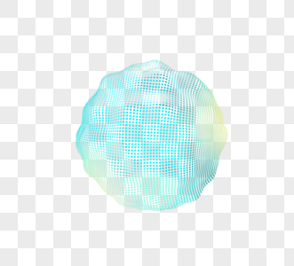 圆形青色渐变三维起伏立体音波图片