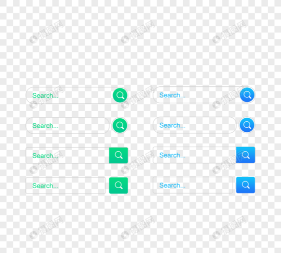 渐变放大镜搜索框界面元素图片