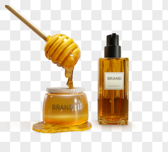 蜂蜜护肤品立体元素图片