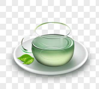 高档绿茶玻璃杯设计高清图片