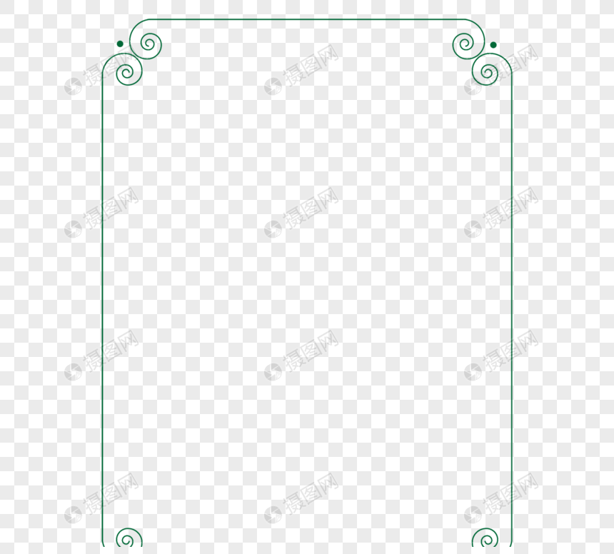 绿色欧式间约线性框架图片