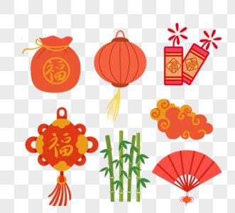 红色创意数制中中国传统元素图片