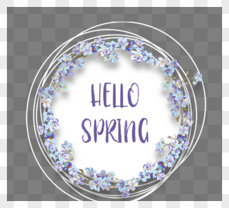 白色花卉春季淡雅创意边框元素图片