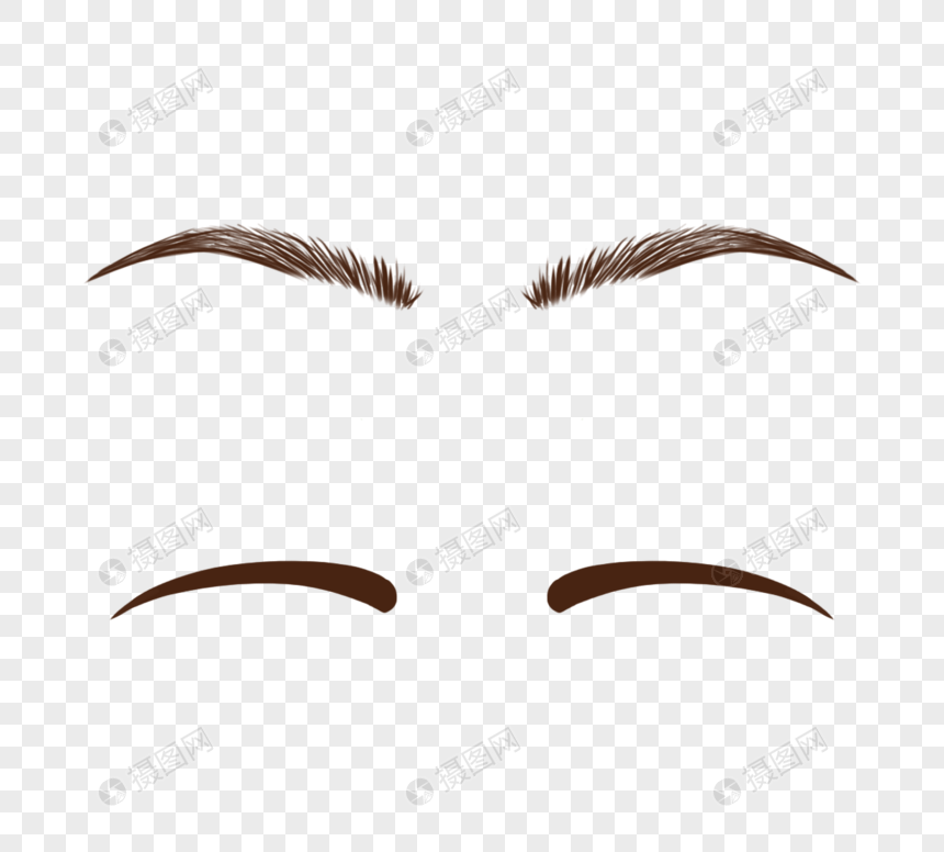手绘眉毛眉形元素素材下载 正版素材 摄图网