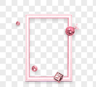 粉色立体金属相框边框元素图片