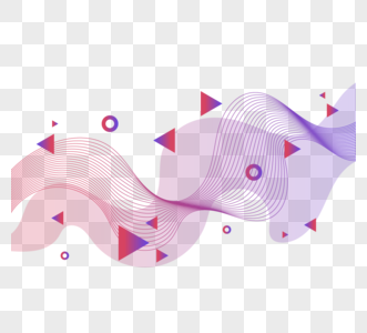曲线渐变紫色三角形速度元素图片