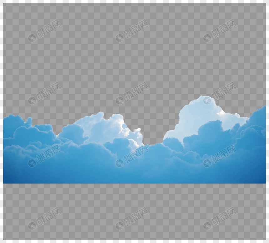 蓝色云朵png元素图片