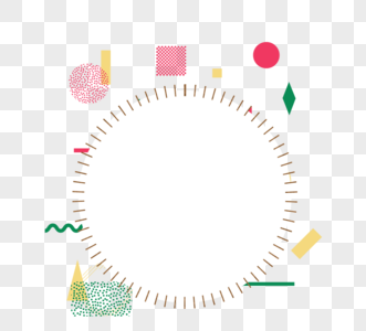几何圆圈彩色标签元素高清图片