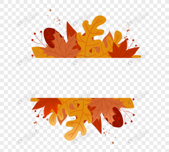 手绘秋季枫叶边框图片