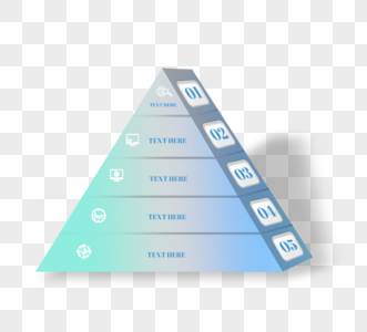 渐变金字塔几何文本信息元素图片