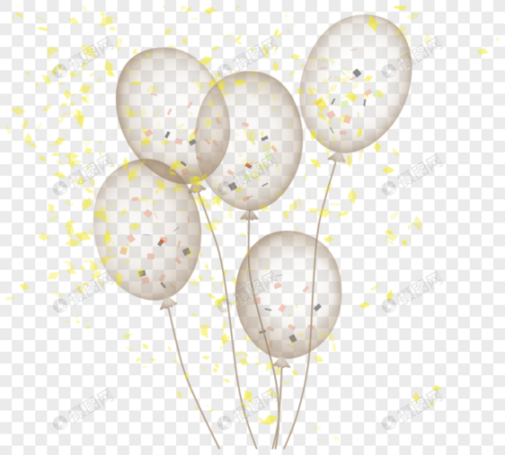派对彩屑飘动气球图片