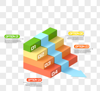 3d立体楼梯商业信息图概念图片