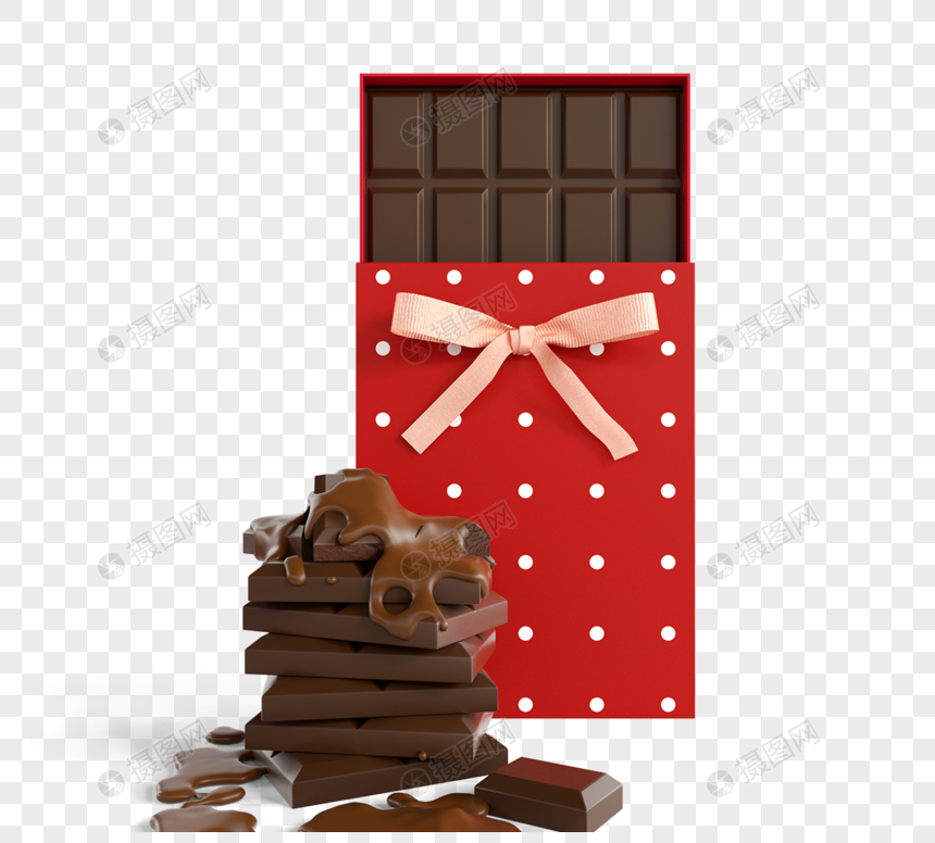 矩形块巧克力礼品盒图片