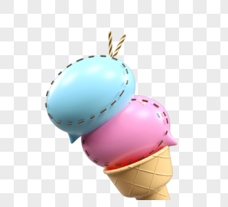 冰淇淋3d对话框元素图片