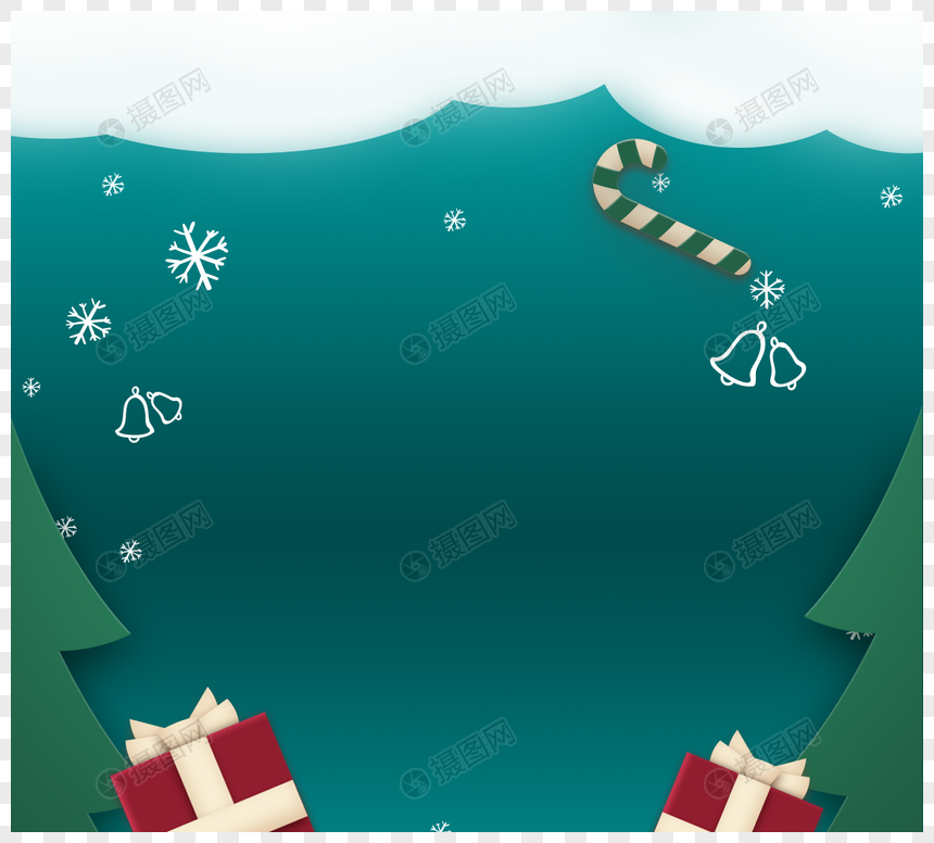 蓝色圣诞树红色礼物盒图片