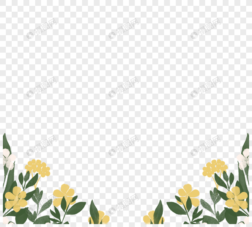 彩色花朵花朵边框黄色图片
