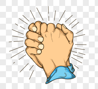 佛教 祈祷手绘祈祷双手握拳素材