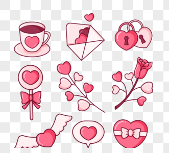 情人节爱情玫瑰礼物信封粉红色装饰图片