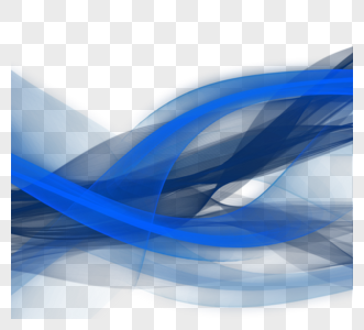 蓝色波浪线曲线元素图片