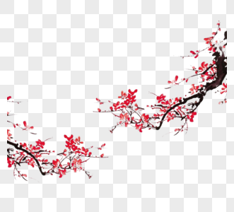 梅花树枝元素图片
